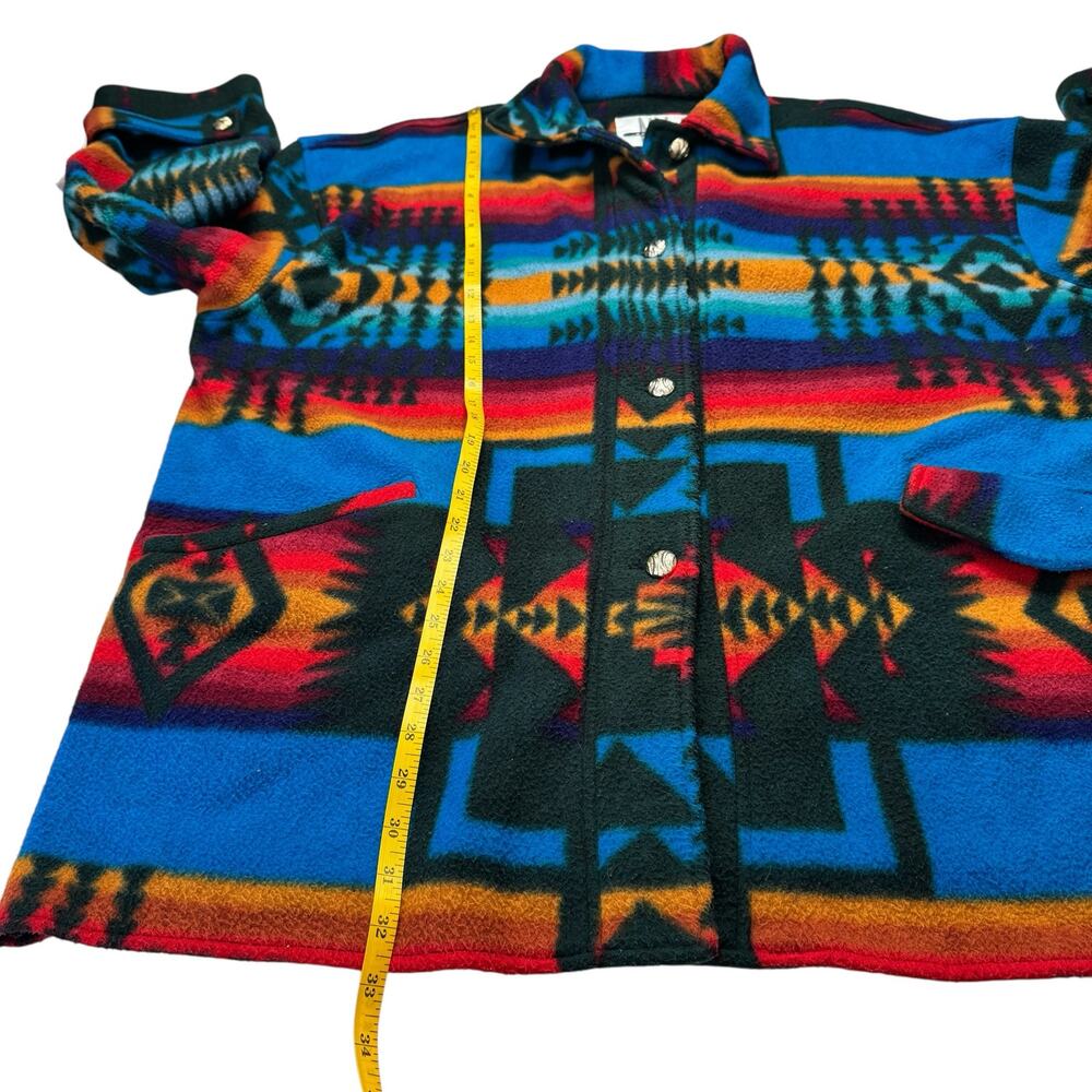 Vintage 90s Southwestern Colorful Fleece Jacket Size 2XL Mens Full Zip NY10018 - Picture 8 of 9